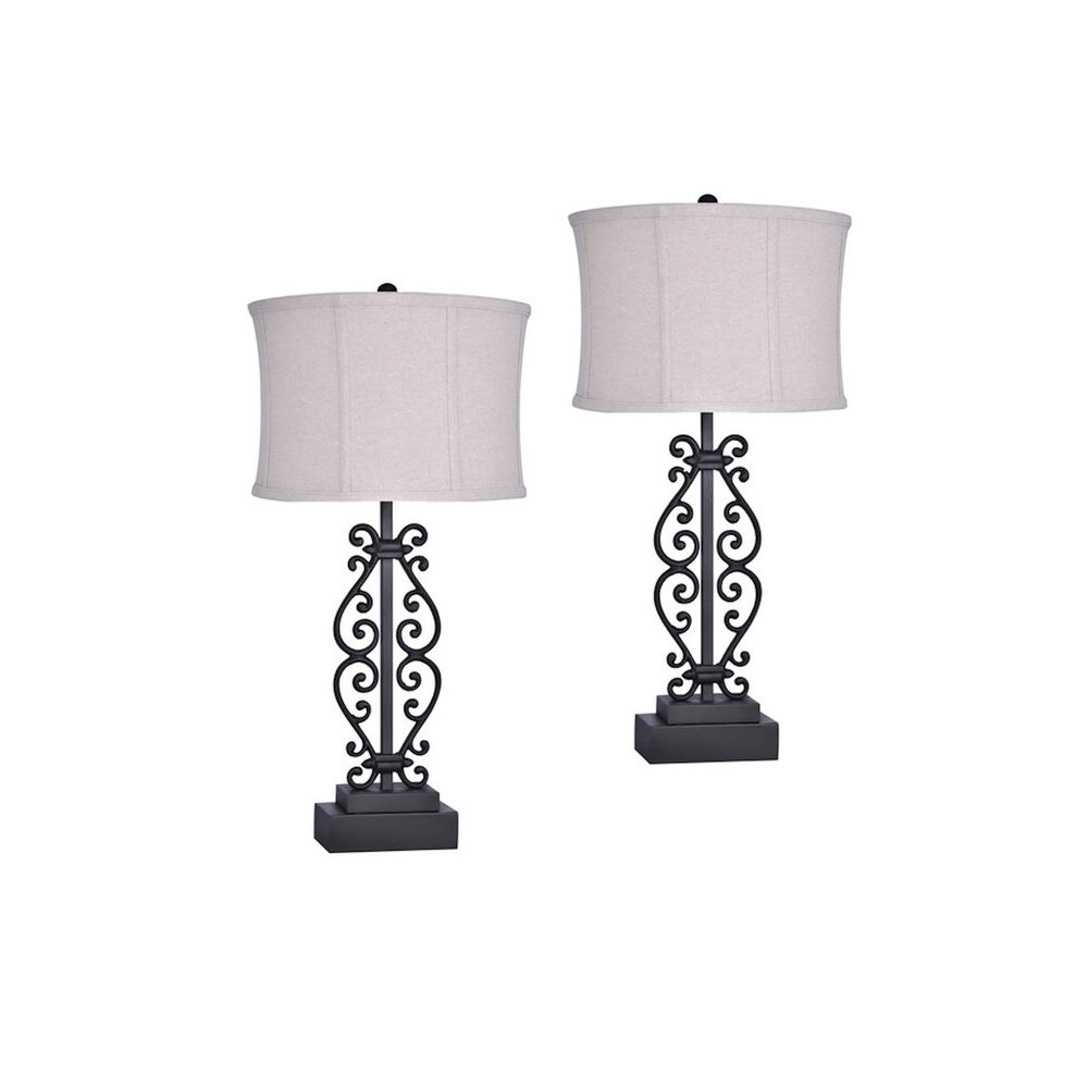 Grandview Home Accessories Rust Iron Metal Table Lamp Set Of 2 Rust Iron Metal Table Lamp Set Of 2