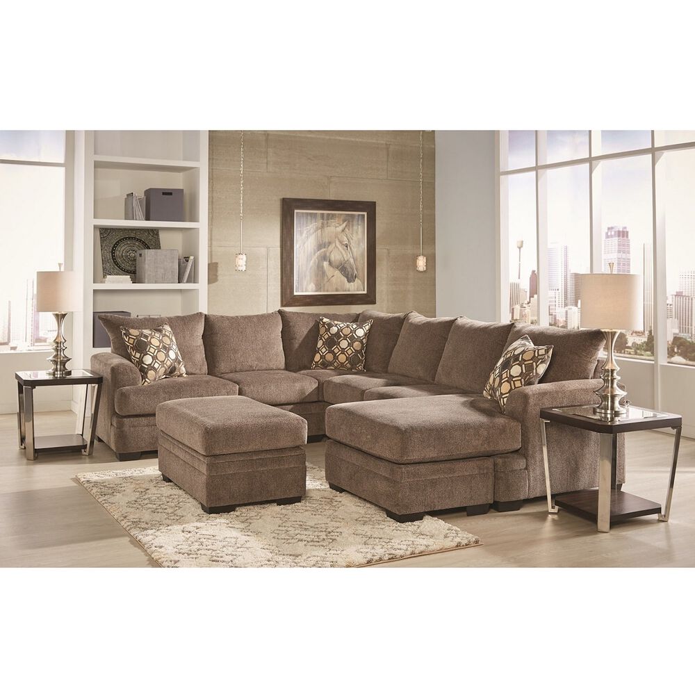 3 Piece Kimberly Sectional Living Room Collection With Storage Ottoman