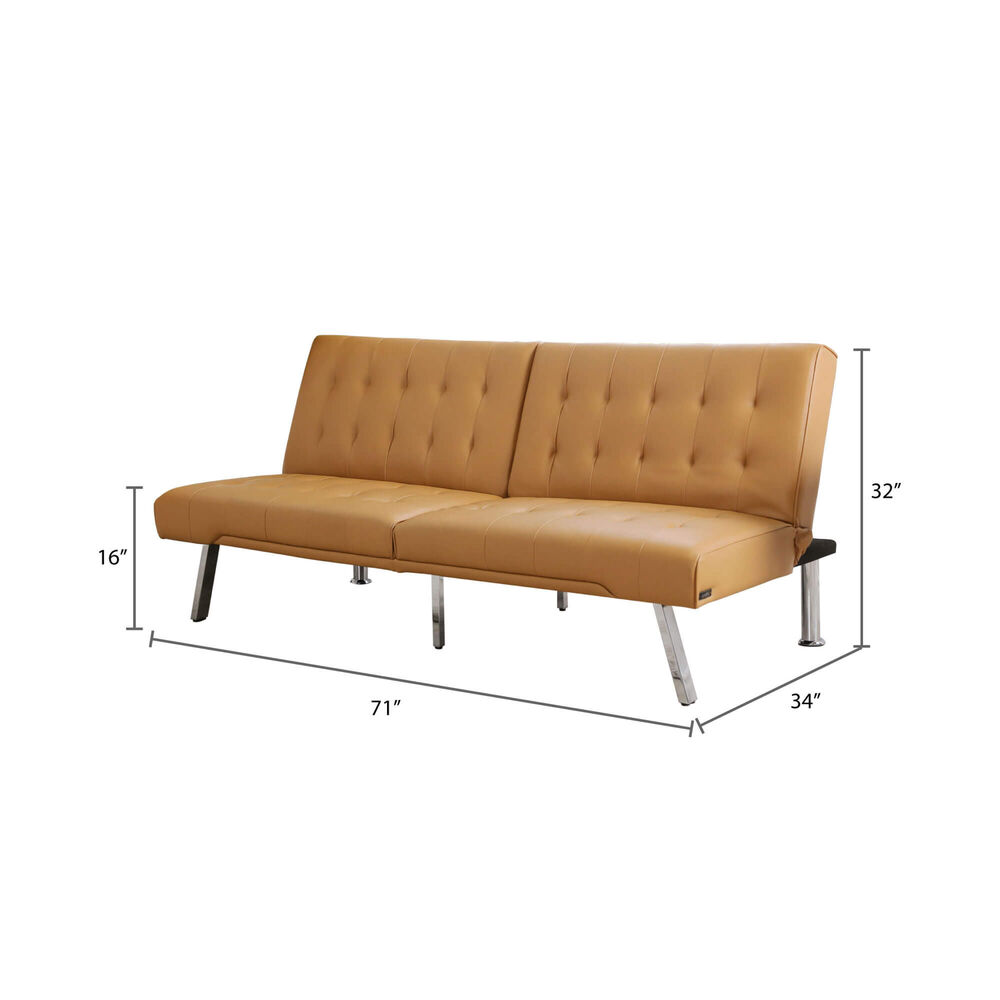 Rent to Own Abbyson Living Jackson Camel Leather Sofa Bed at Aaron's today!