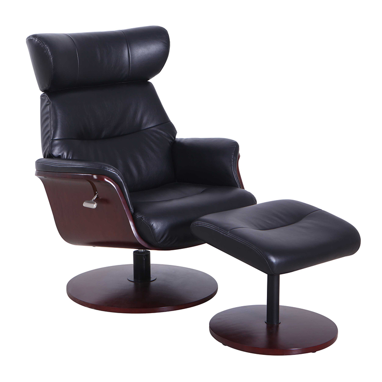 black reliner and ottoman