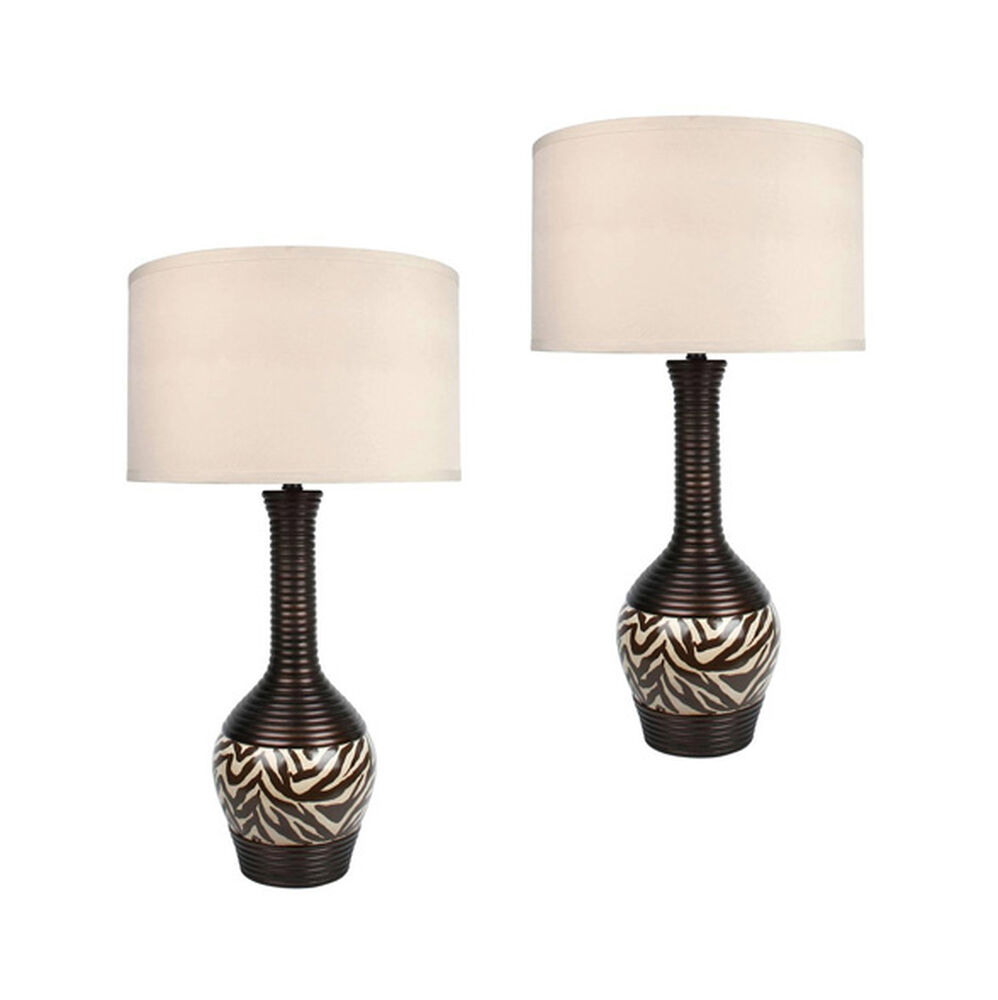 Grandview Home Accessories Zebra Print Table Lamp Set Of 2 Zebra Print Table Lamp Set Of 2