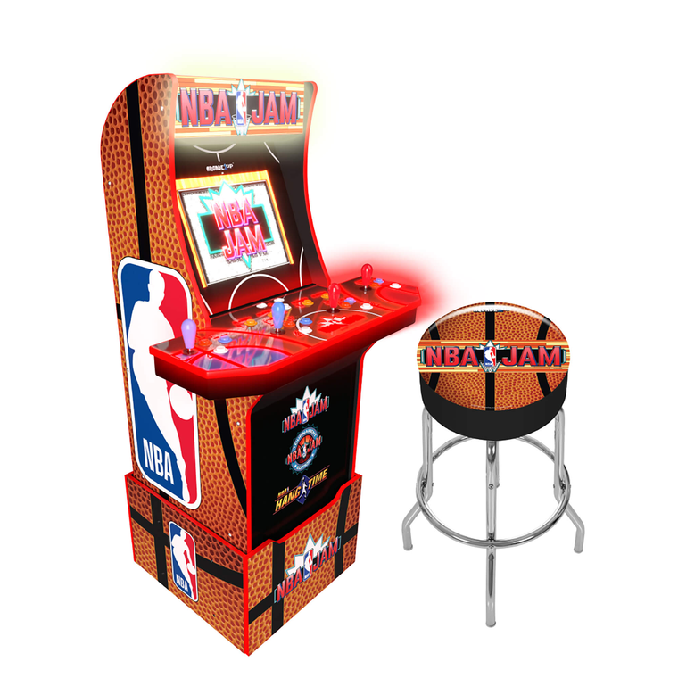 NBA Jam Arcade Game with Stool