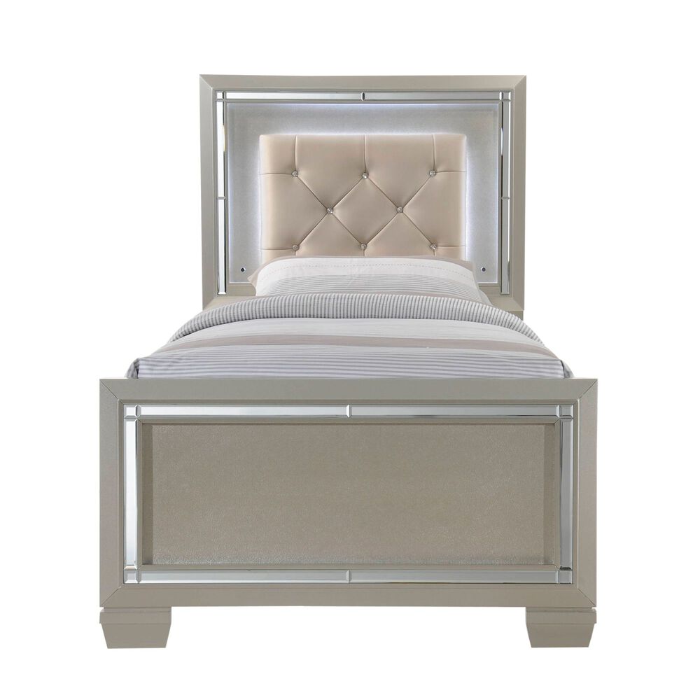 Rent To Own Elements International 7 Piece Platinum Twin Panel Bedroom Set At Aaron S Today