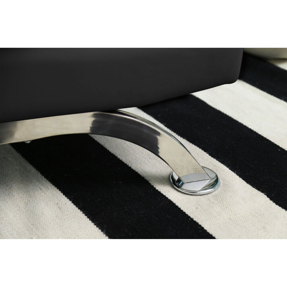 Rent To Own Abbyson Living Vienna Black Leather Euro Lounger At Aaron S Today