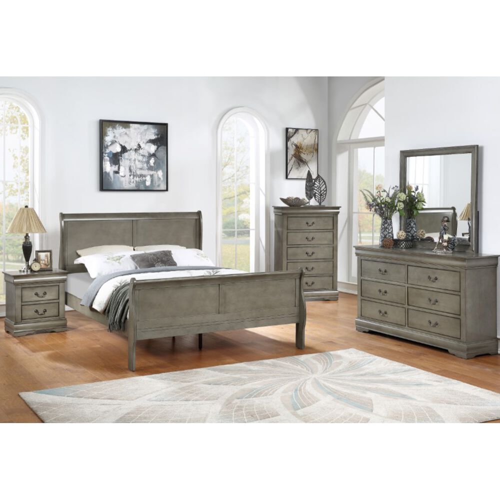 Rent To Own Crown Mark Inc 7 Piece Louis Philip Grey King Bedroom At Aaron S Today