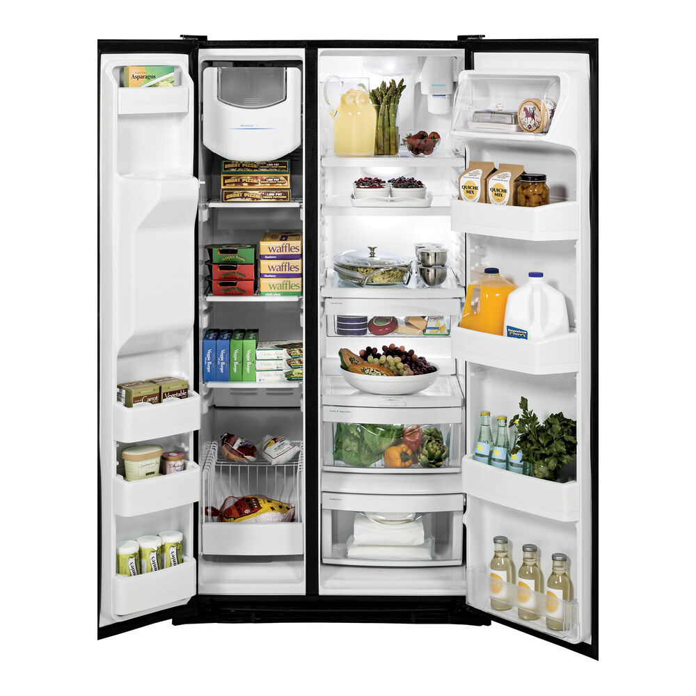 Rent To Own Ge Appliances 25 3 Cu Ft Side By Side Refrigerator With Ice And Water Black At Aaron S Today