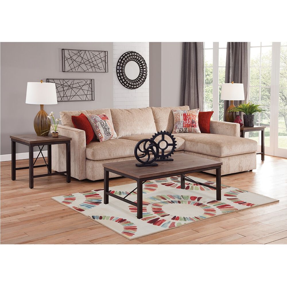 Woodhaven Industries Sectionals 8Piece Cassie Chaise Sofa Sectional