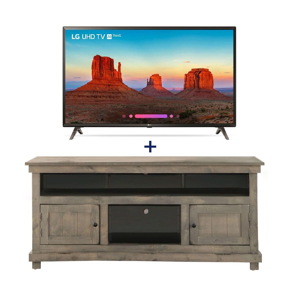49 Class 4k Uhd Led Smart Tv 60 Grey Rustic Stand Bundle