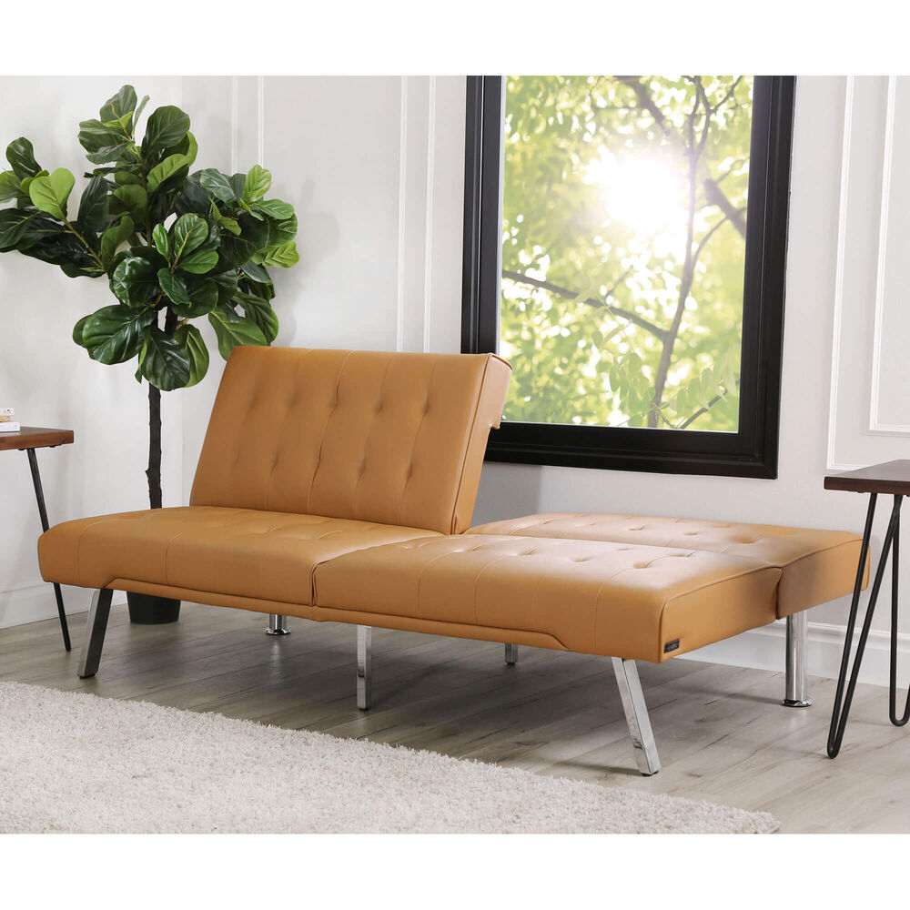 Rent to Own Abbyson Living Jackson Camel Leather Sofa Bed at Aaron's today!