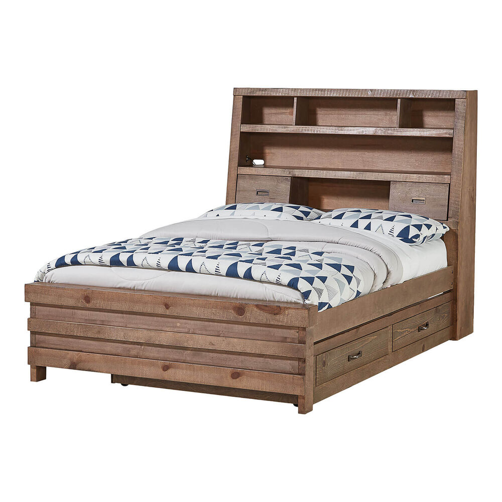 Rent To Own Oak Furniture West 6 Piece Montana Full Captain S Bed With Mattress And Trundle At Aaron S Today