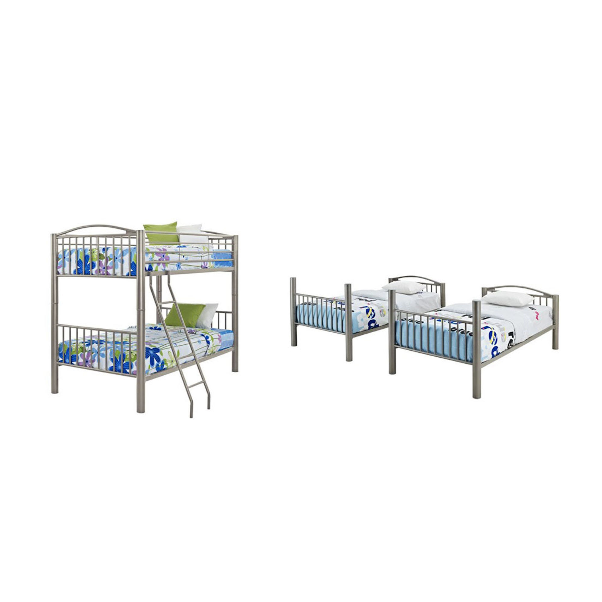 metal bunk beds with mattresses included