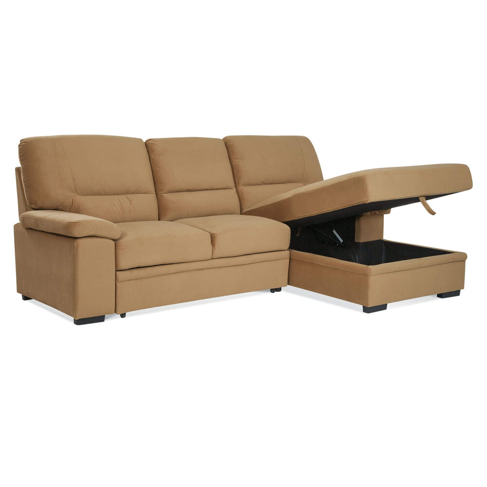 Rent To Own Amalfi 2 Piece Sybil Sectional Chaise Sleeper Sofa With Storage Chaise At Aaron S Today