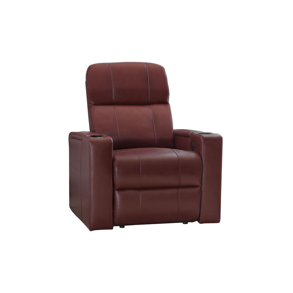 Rent To Own Abbyson Living Rider Red Power Leather Recliner At Aaron S Today