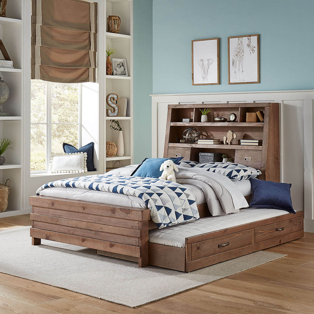 Rent To Own Oak Furniture West 4 Piece Montana Full Captain S Bed