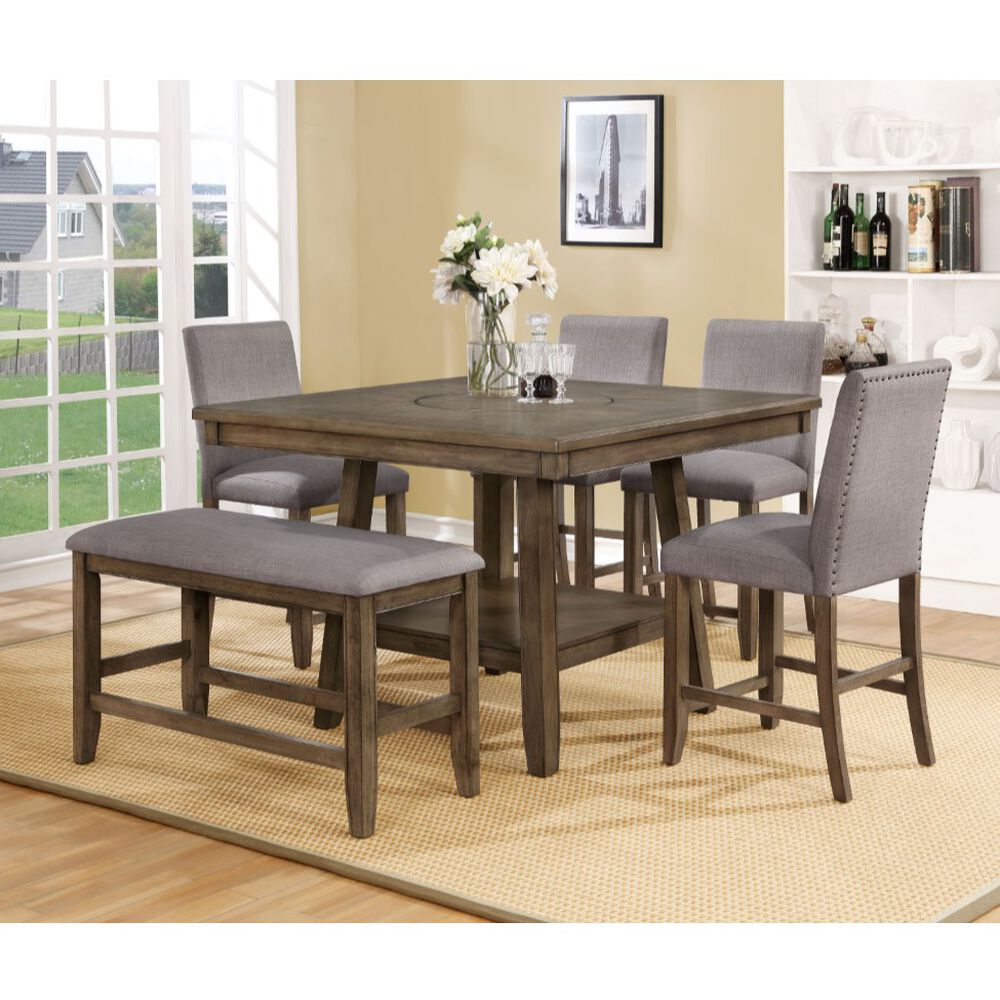 Rent To Own Crown Mark Inc 6 Piece Manning Grey Counter Height Dining Set At Aarons Today