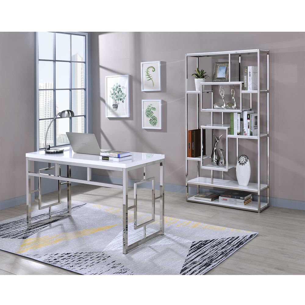 Rent To Own Steve Silver 2 Piece Alize White Desk And Bookshelf