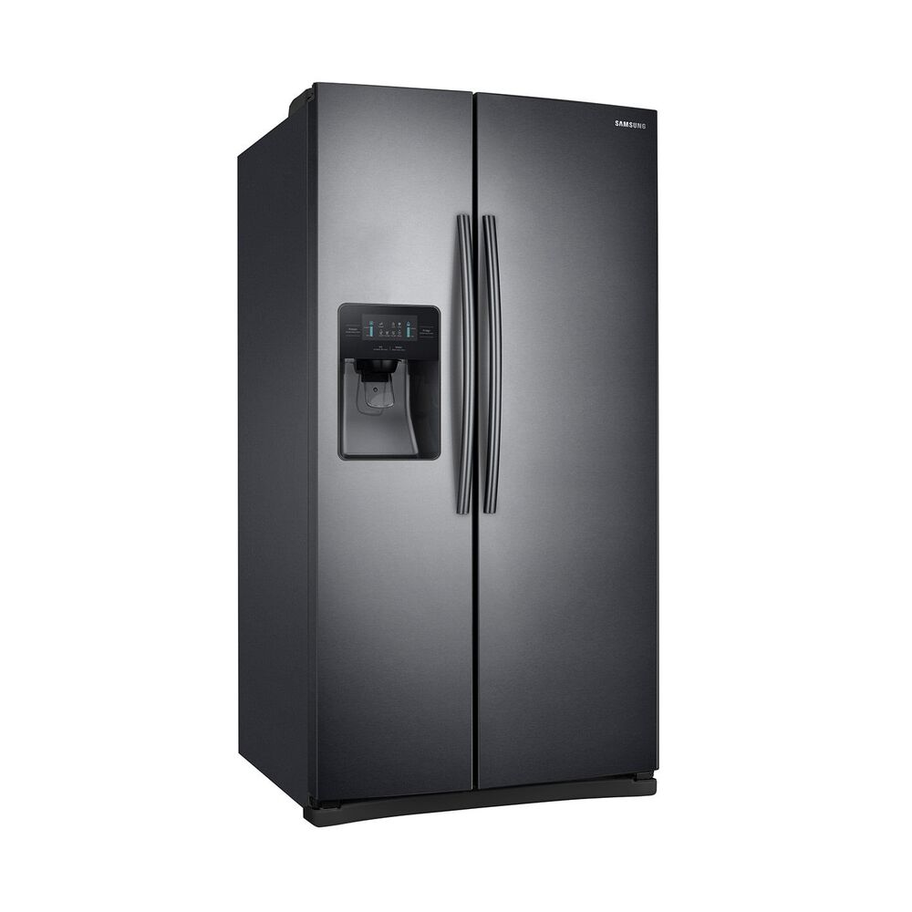 25 Cu Ft Side By Side Refrigerator With Ice And Water Black Stainless