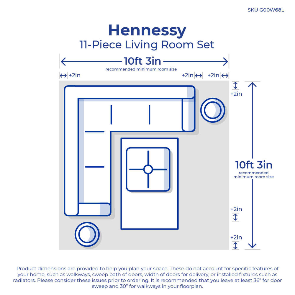 Rent To Own Woodhaven 11 Piece Hennessy Modular Sectional Living