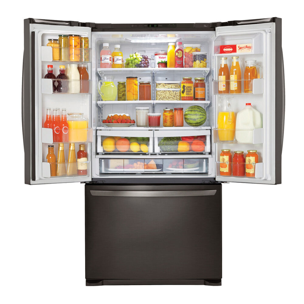 Rent To Own Lg Appliances 25 4 Cu Ft 3 Door French Door Refrigerator With Ice Maker Black Stainless At Aaron S Today