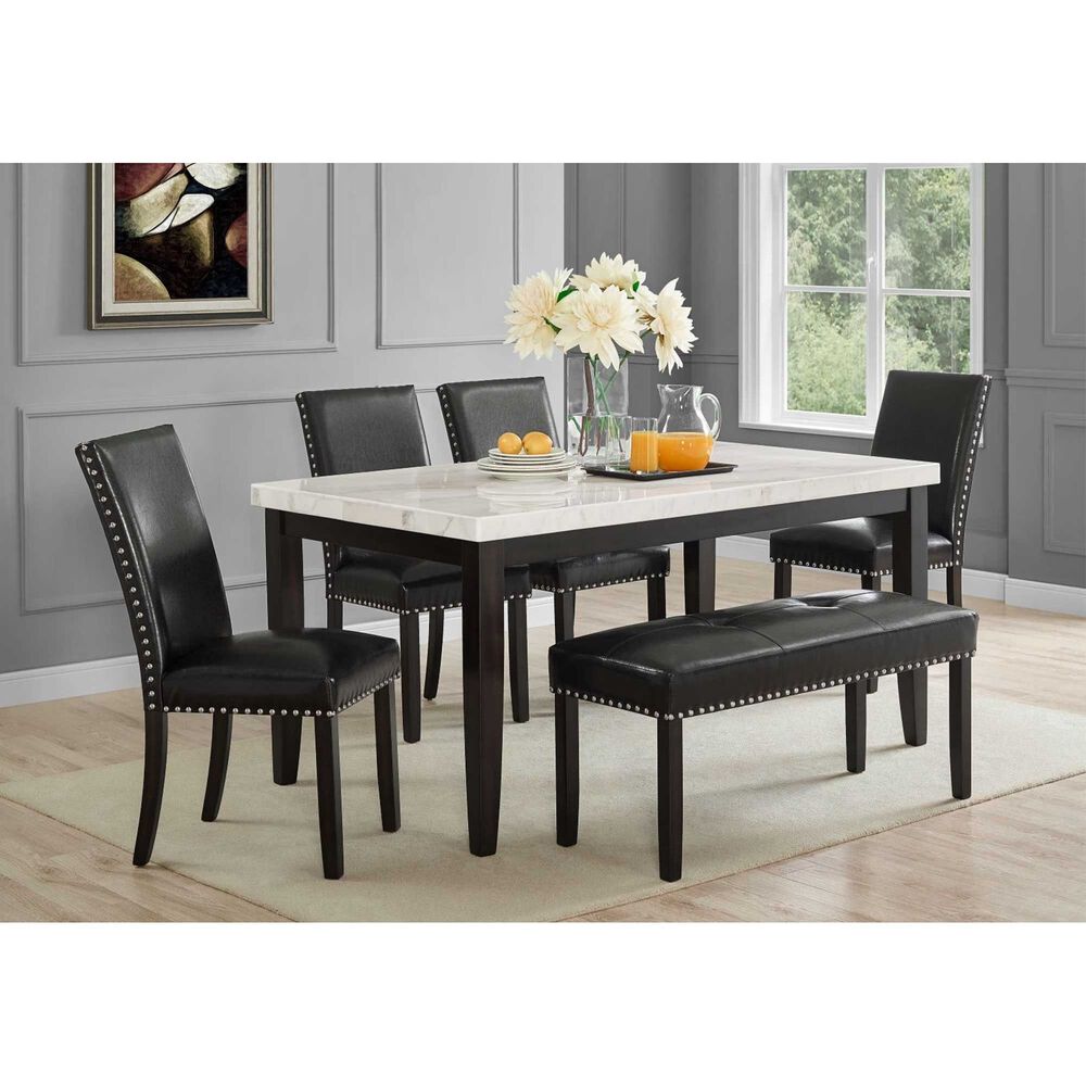 Rent To Own Steve Silver 6 Piece Westby White Marble Dining Room Collection At Aaron S Today