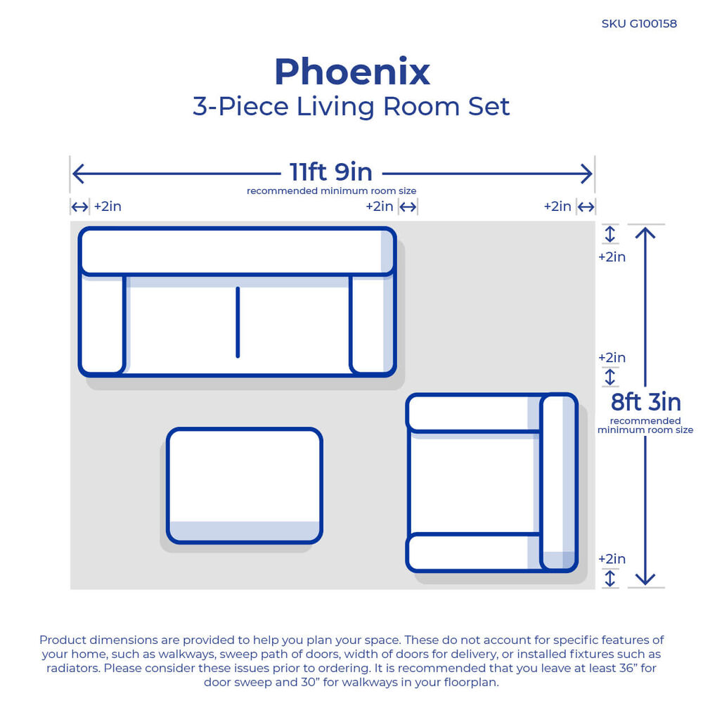 Rent To Own Franklin 3 Piece Phoenix Living Room Collection At Aaron S Today