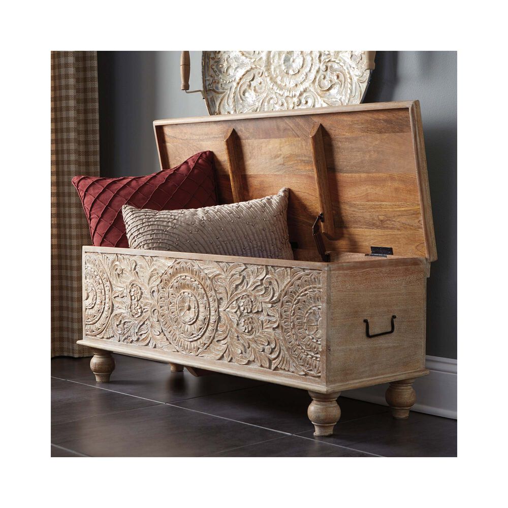 Rent To Own Ashley Fossil Ridge Storage Bench At Aaron S Today