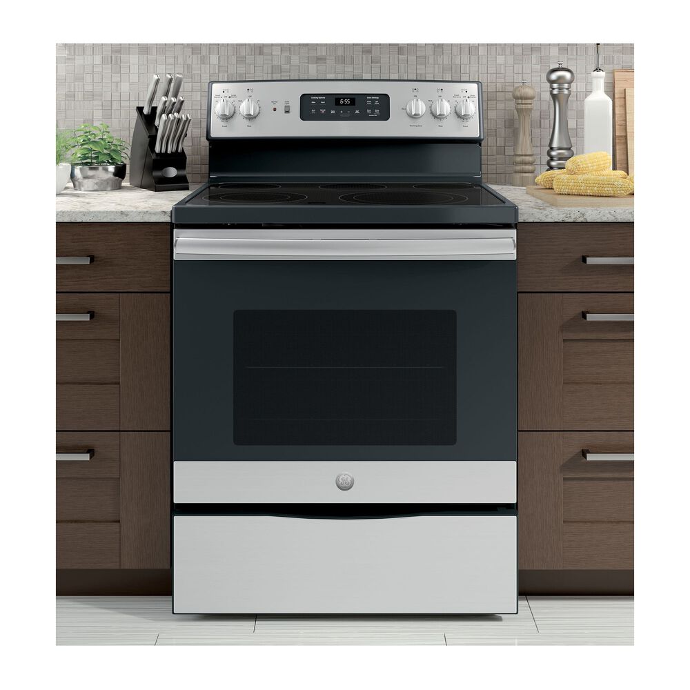 Rent to Own GE Appliances 5.3 cu. ft. Self Cleaning Electric Convection