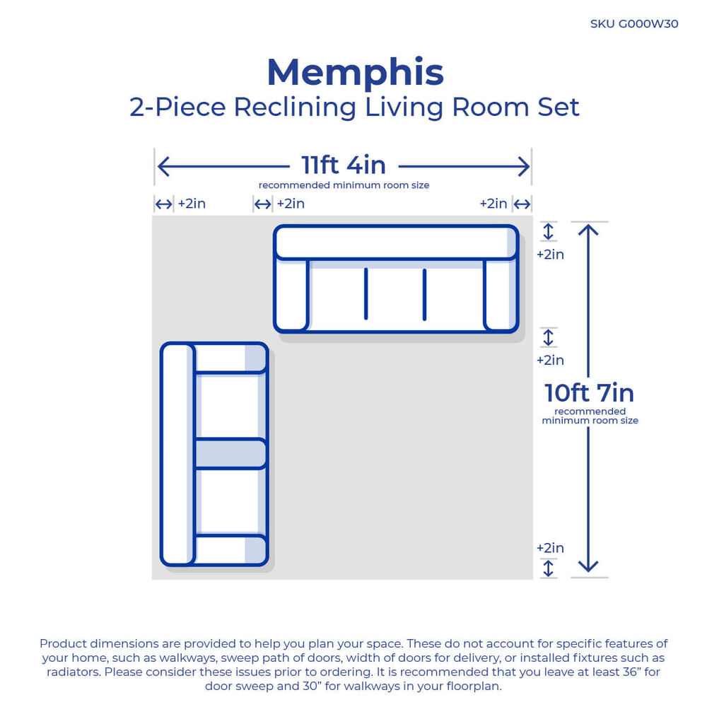 2 Piece Memphis Reclining Living Room Collection