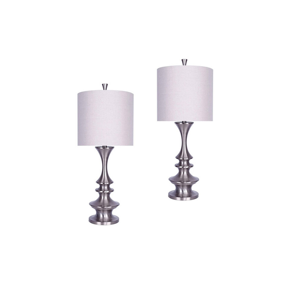 Grandview Home Accessories Brushed Nickel Table Lamp Set Of 2 Brushed Nickel Table Lamp Set Of 2