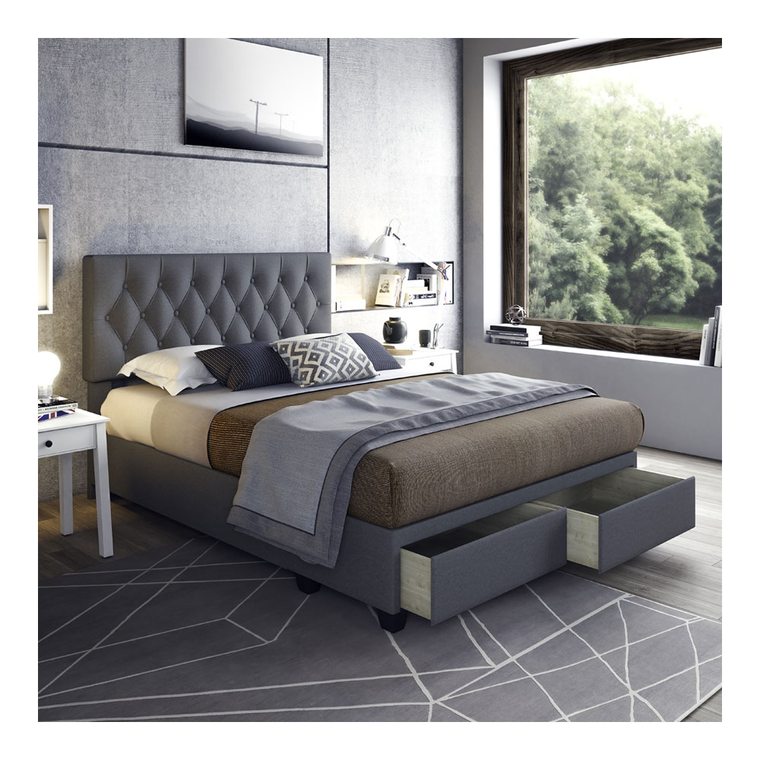Sensations Queen Platform Storage Bed - Black