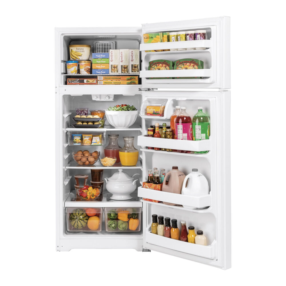 Rent To Own Ge Appliances 16 6 Cu Ft Top Mount Refrigerator White At Aaron S Today