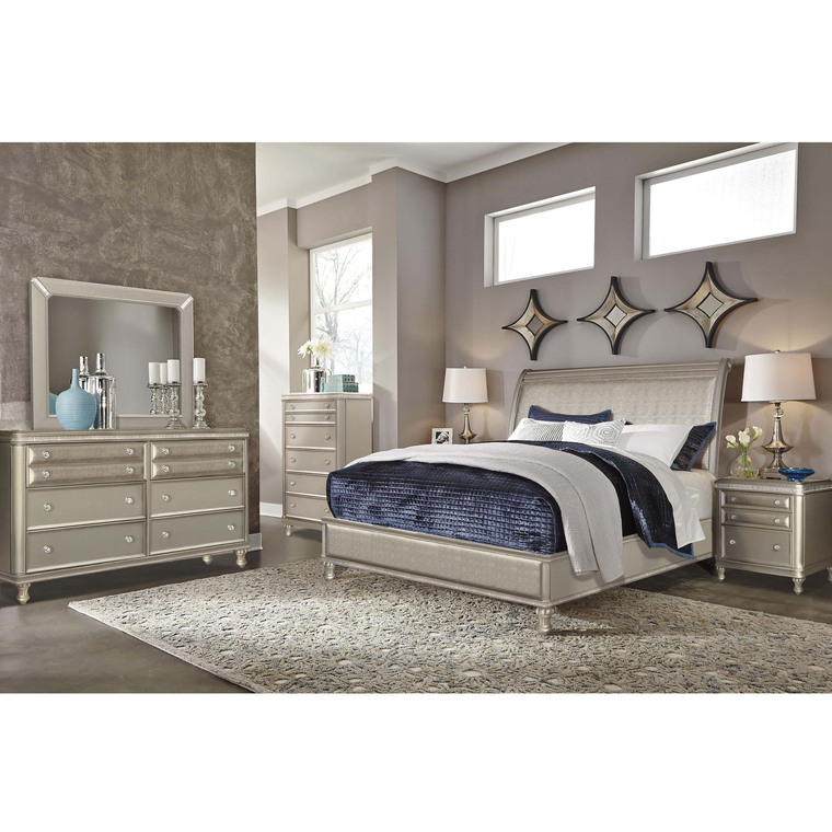 Riversedge Furniture Bedroom Groups 7-Piece Glam Queen Bedroom Collection