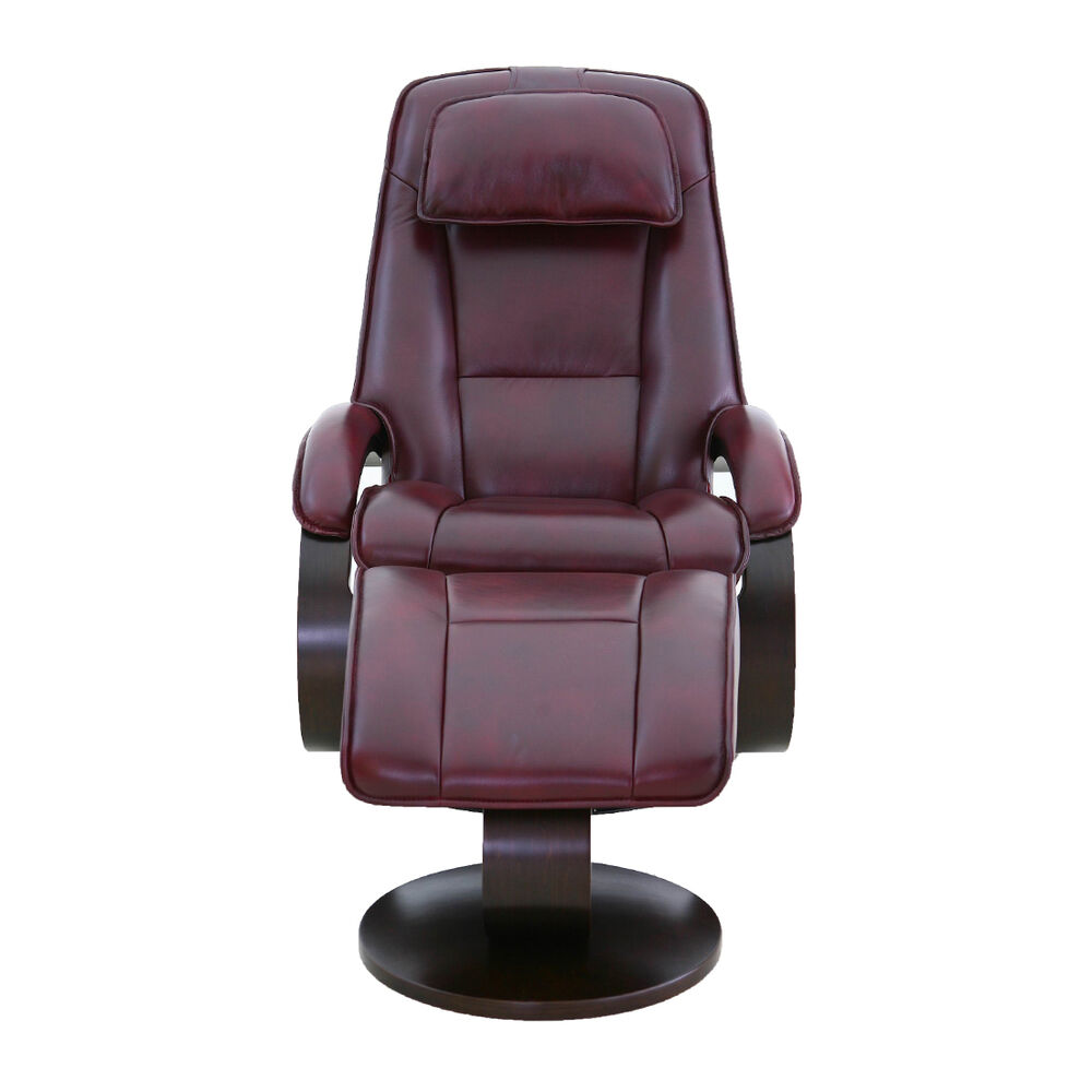 Rent To Own Mac Motion Chairs Bergen Leather Recliner Ottoman Merlot At Aaron S Today