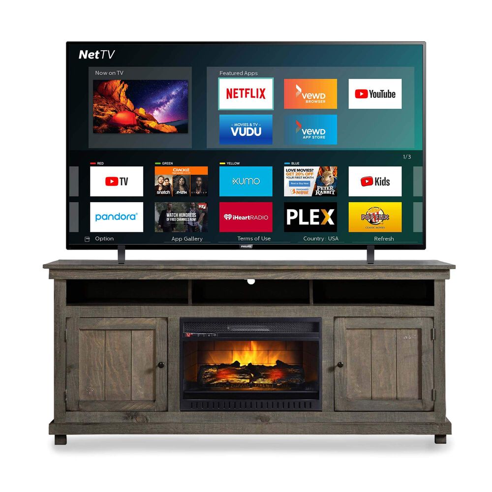 Rent To Own Philips 75 Class Smart 4k Uhd Tv 72 Fireplace Tv