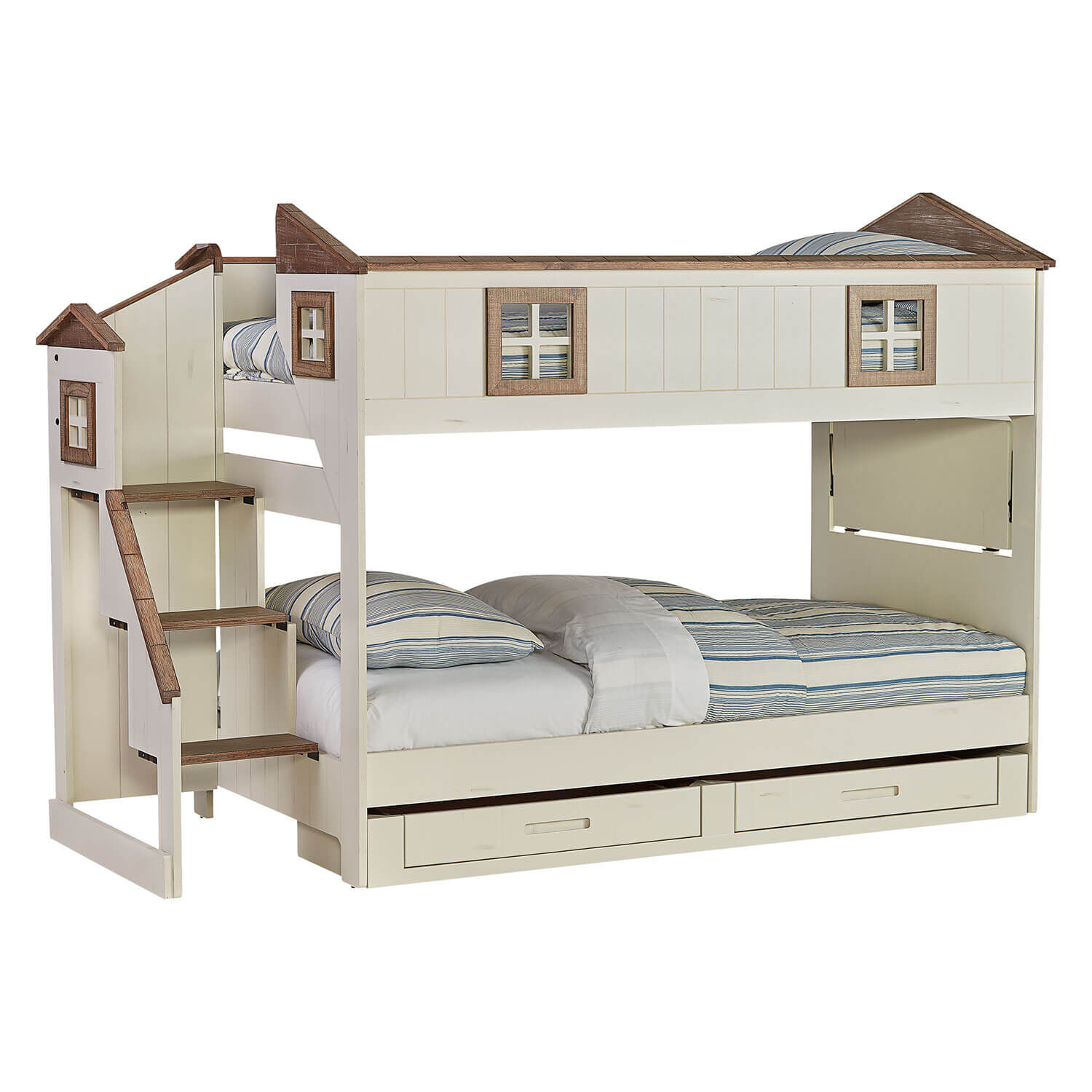 bunk bed with mattress set