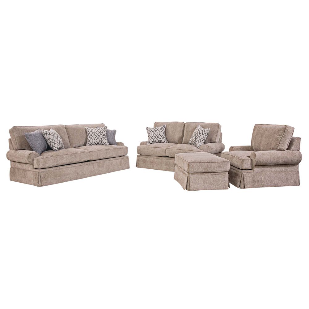 Rent To Own Woodhaven 4 Piece Tuxedo Sofa Love Chair Ottoman At Aaron S Today