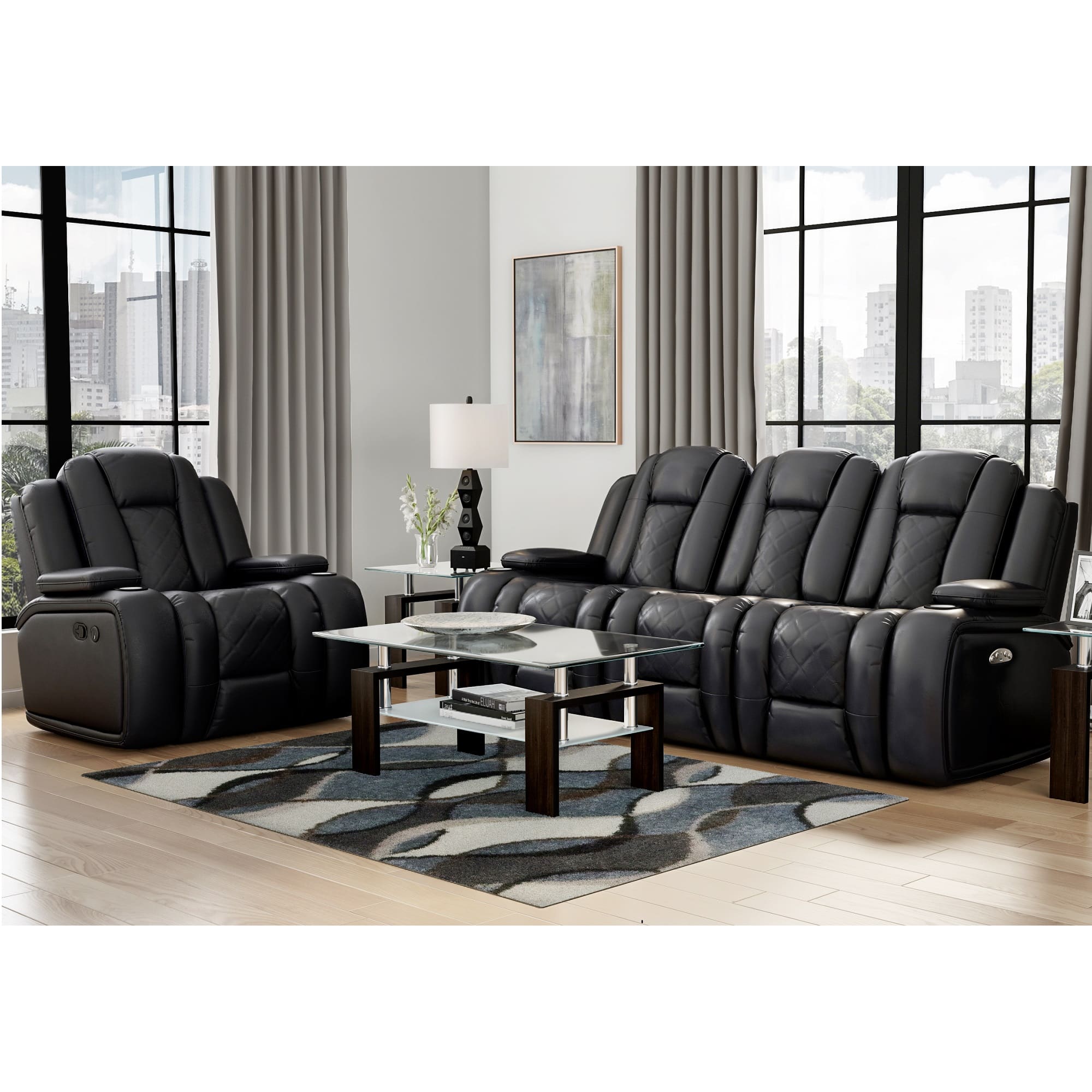 2piece transformer reclining living room collection
