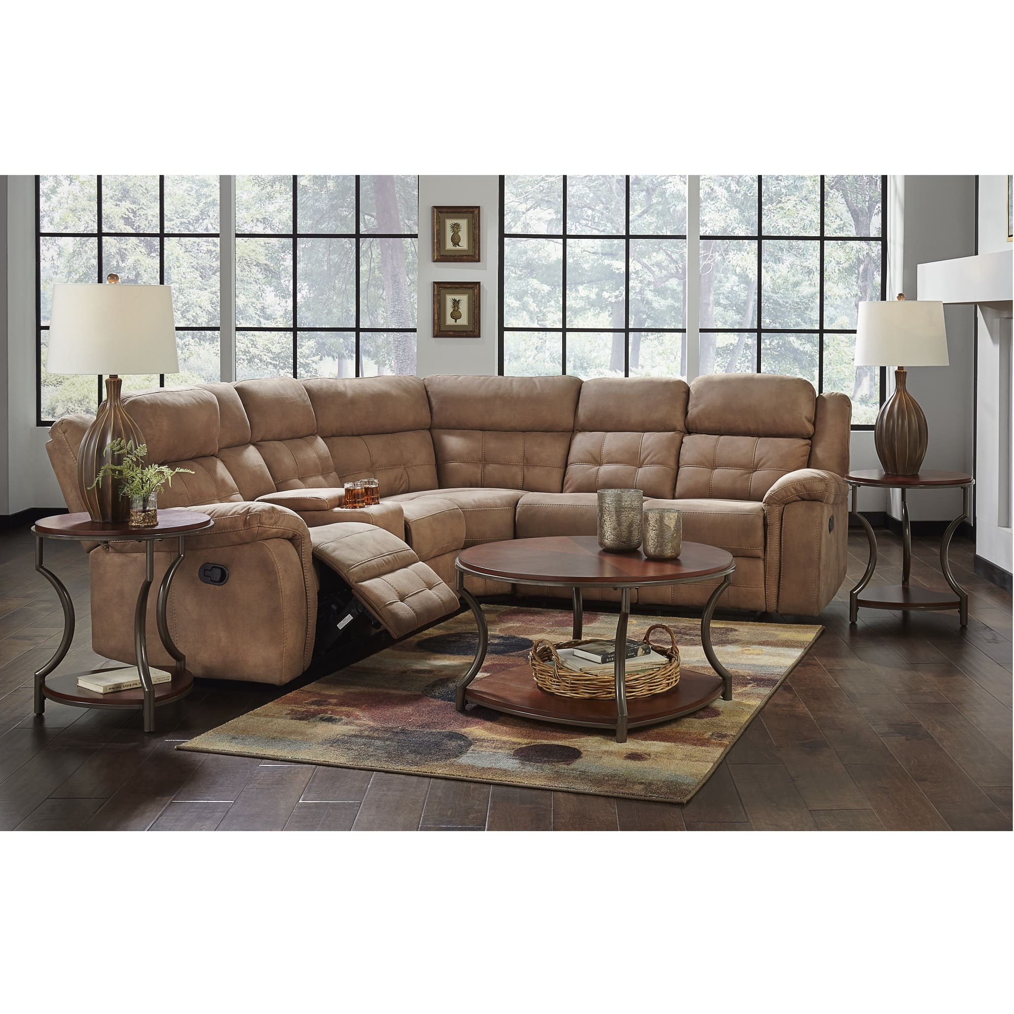 Rent to Own Amalfi 8Piece Cobalt Reclining Sectional Living Room