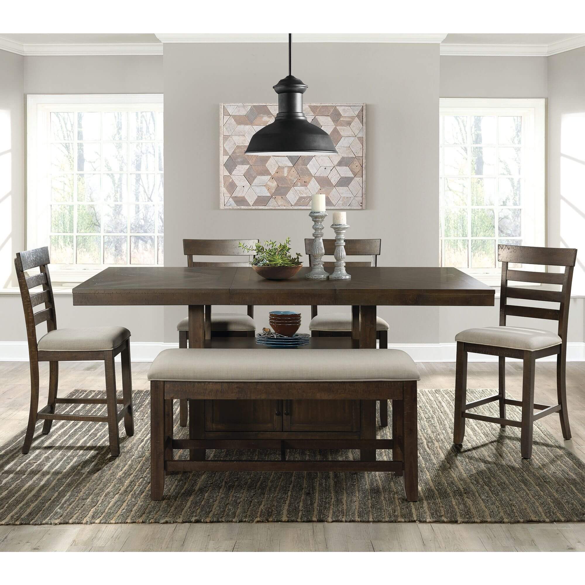 Rent To Own Elements International 6 Piece Colorado Counter Height Dining Room Collection At Aarons Today