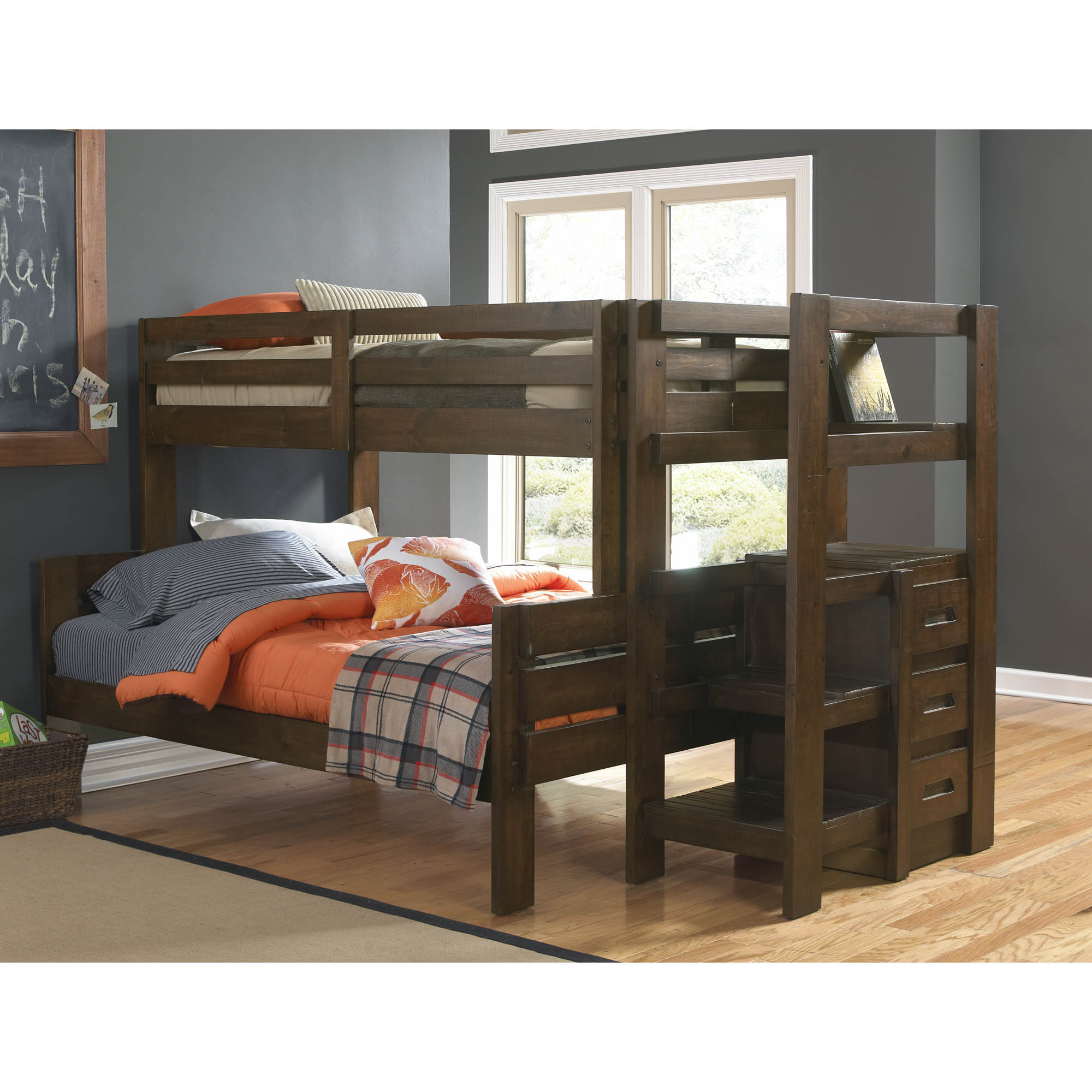bunk bed with queen on bottom