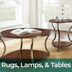 Rugs, Lamps, & Tables